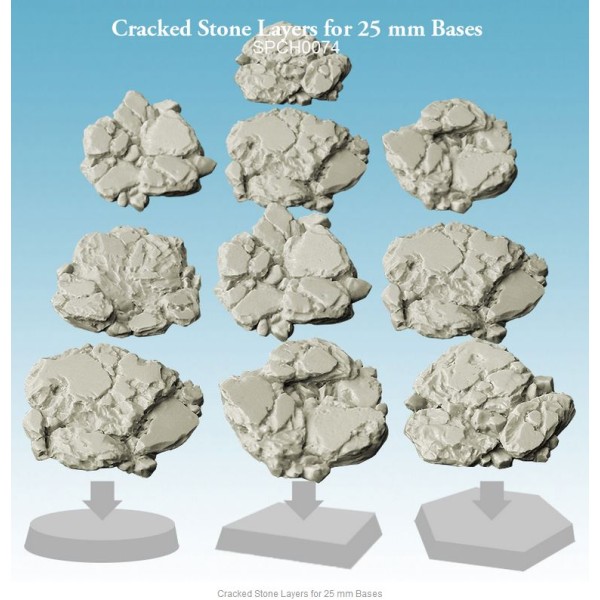 Spellcrow - 28mm Fantasy: Cracked Stone Layers for 25 mm Bases