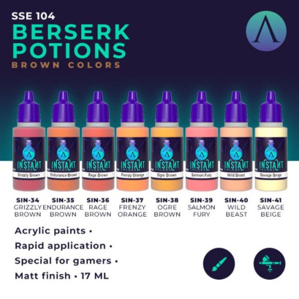 Scale75 - Instant Colors - Berserk Potions - Brown Paint Set