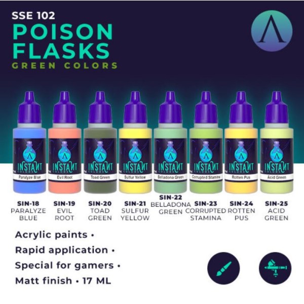 Scale75 - Instant Colors - Poison Flasks - Green Paint Set