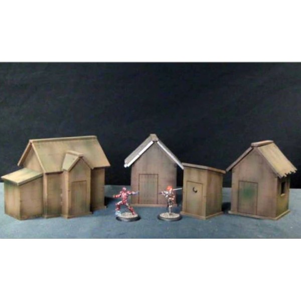 TTCombat - MDF Terrain - Wild West - Shacks and Outhouse