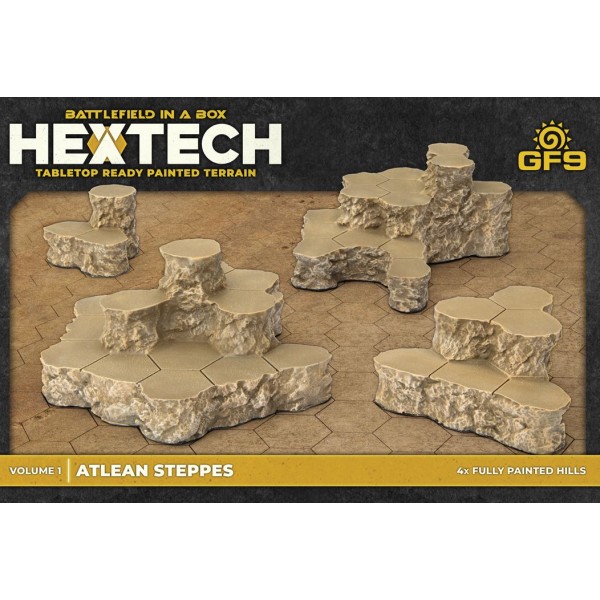 GF9 - Battlefield in a Box - Hextech Terrain - ATLEAN STEPPES (6mm scale)