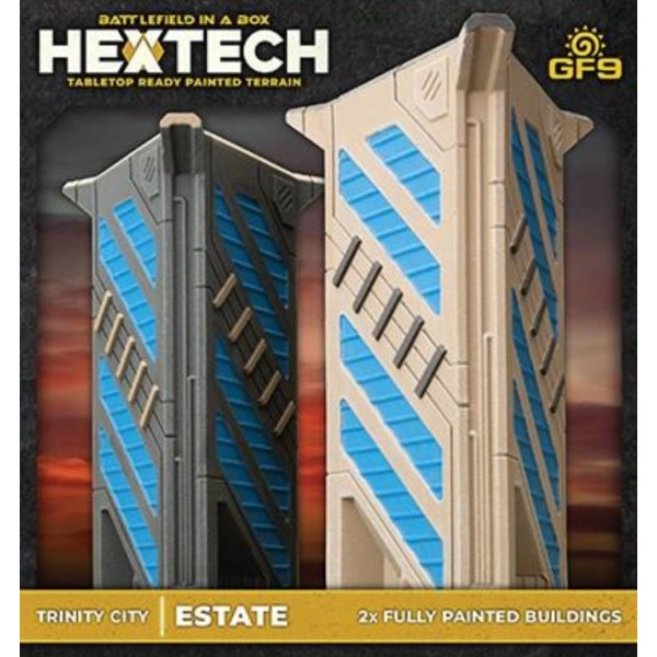 GF9 - Battlefield in a Box - Hextech Terrain - TRINITY CITY: Estate x2 (6mm scale)