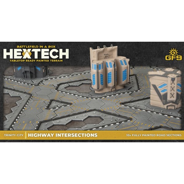 GF9 - Battlefield in a Box - Hextech Terrain - TRINITY CITY: HIGHWAY INTERSECTIONS (6mm scale)