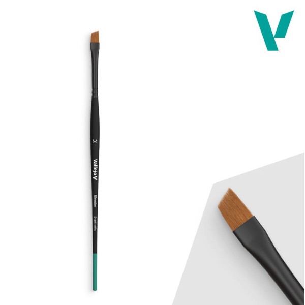 Vallejo Brushes - Blender - Flat Angled Synthetic Brush - Medium