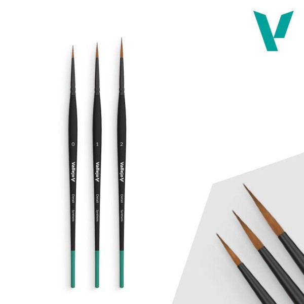 Vallejo Brushes - Detail - Definition Set - Synthetic (Sizes 0, 1 & 2)
