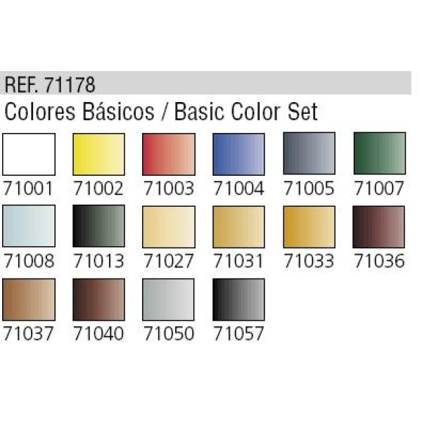 Vallejo - Model Air Basic Colors - 16 Colour Acrylic Airbrush Paint Set