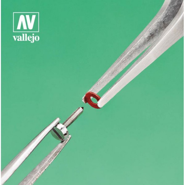 Vallejo - Tools - Flat Rounded End, Stainless Steel Tweezers (120 mm)
