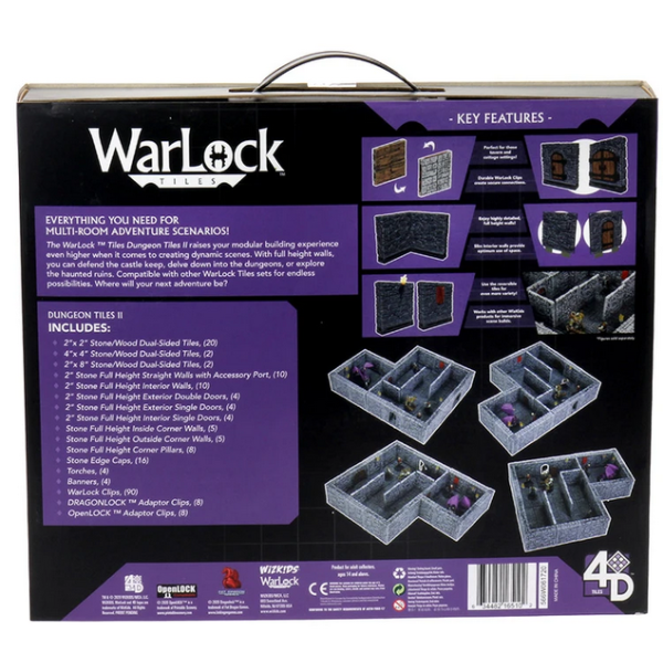 Clearance - WarLock Tiles - Dungeon Tiles II - Full Height Stone Walls - Large