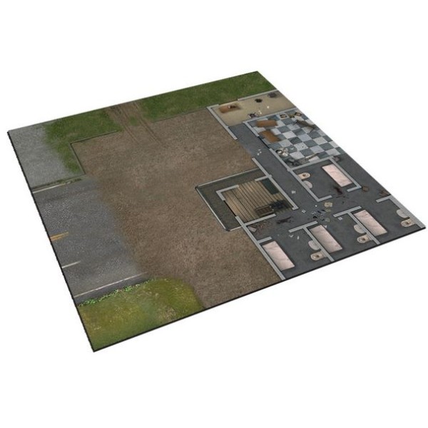 The Walking Dead - All Out War - Deluxe Gaming Mat 4 - Prison Grounds