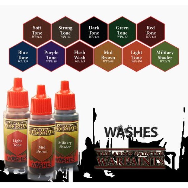 Clearance - The Army Painter - Warpaints - Quickshade Washes - Mid Brown