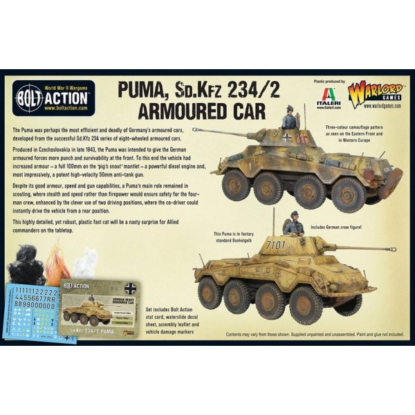 Bolt Action - Germany - Puma Sd.Kfz 234/2 Armoured Car (plastic)