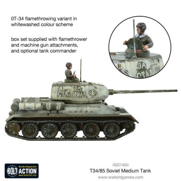 Bolt Action - Soviet - T-34/85 Medium Tank (plastic)