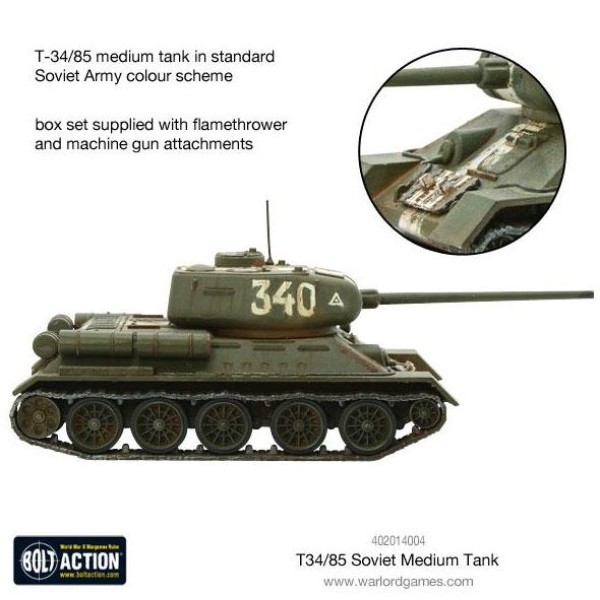 Bolt Action - Soviet - T-34/85 Medium Tank (plastic)