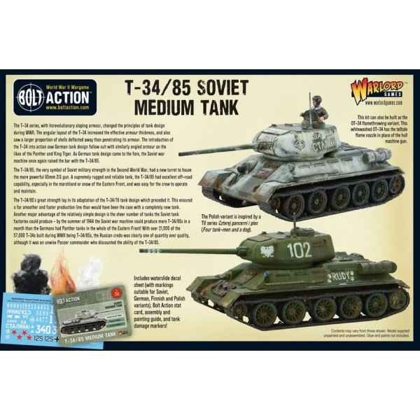 Bolt Action - Soviet - T-34/85 Medium Tank (plastic)