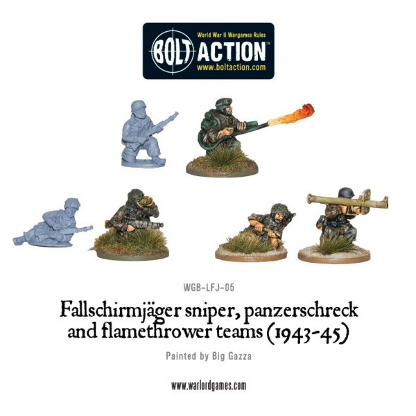 Bolt Action - Germany - Fallschirmjager Sniper, Panzerschreck and Flamethrower Teams