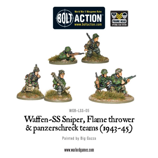 Bolt Action - Germany - Waffen SS Sniper, Flamethrower & Panzerschreck Teams