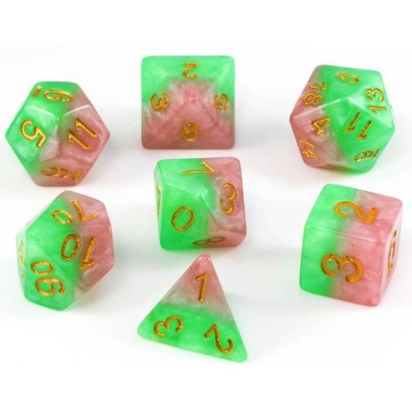 Halfsies RPG Dice - Rose Set 