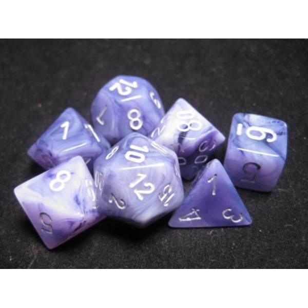 Chessex RPG DICE - Phantom Black/Silver Polyhedral 7-Die Set