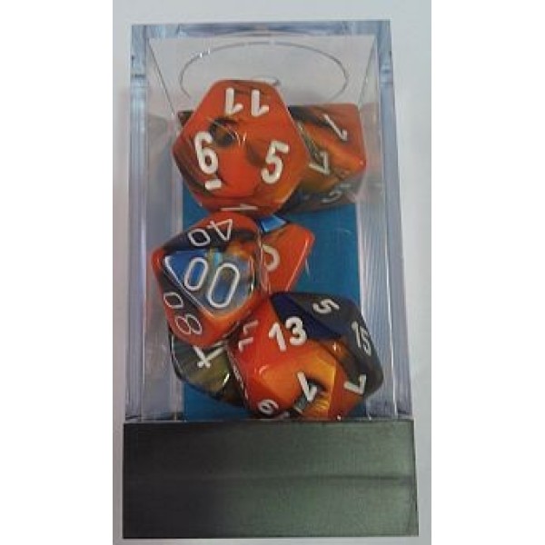 Chessex RPG DICE - Blue-Orange / white 7 dice set