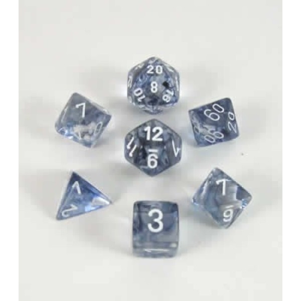 Chessex RPG DICE - Nebula - Black / white 7 dice set