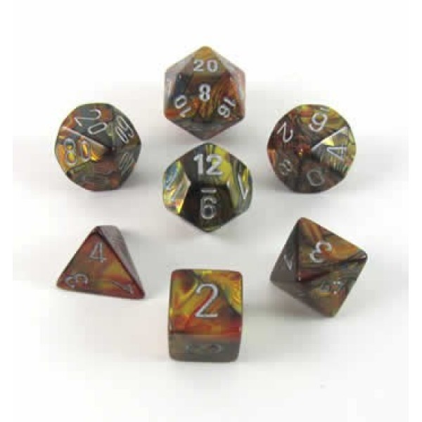 Chessex RPG DICE - Lustrous Gold / Silver 7 dice set