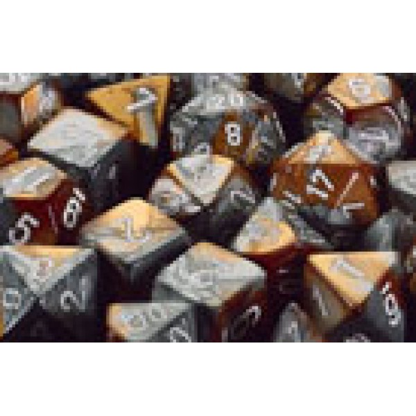 Chessex RPG DICE - Copper - Steel / White 7 Dice Set