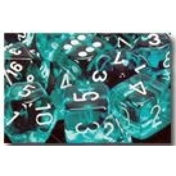 Chessex - D6 12mm Translucent Teal / White