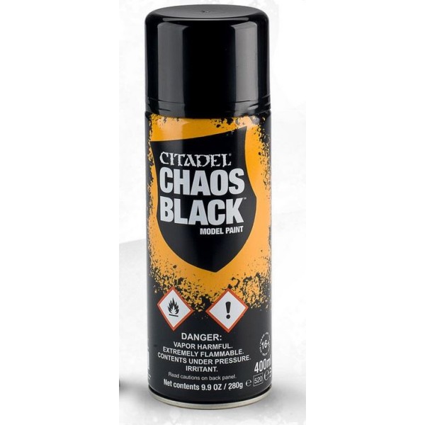 Games Workshop - Spray - Chaos Black - (In Store only - No Shipping)