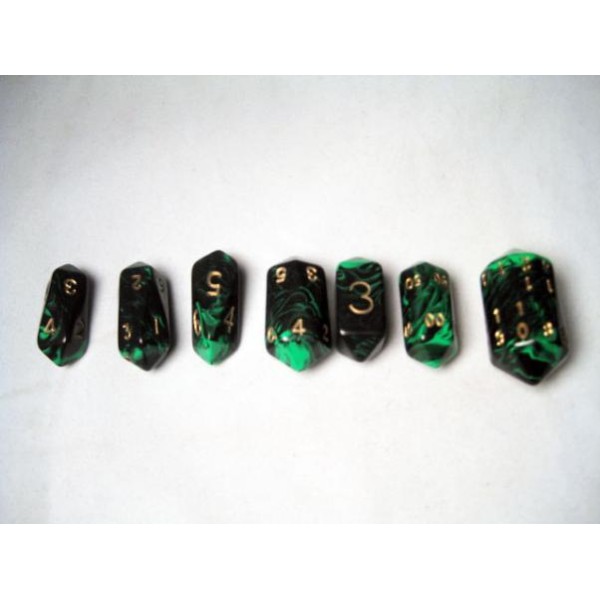 Crystal Caste RPG DICE - Green Crystal Oblivion 7-Die Set