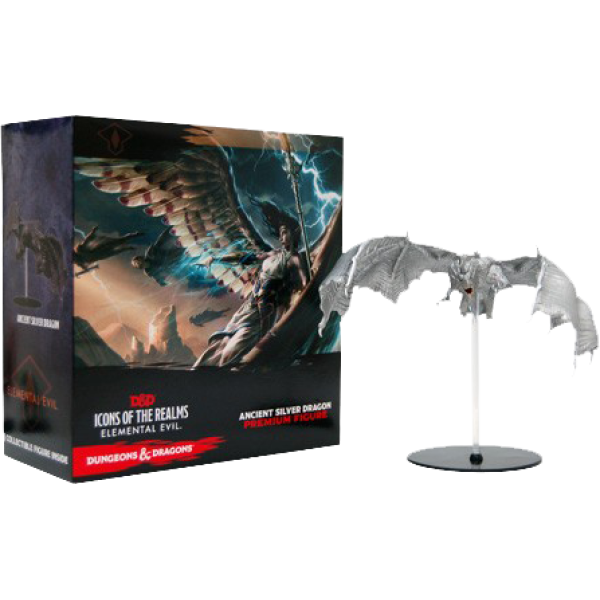 D&D Miniatures - Icons of the Realms Wave 2 - Silver Dragon - Premium Figure