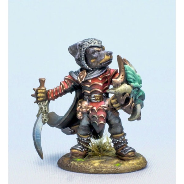 Dark Sword Miniatures - Critter Kingdoms - Rottweiler Warrior w/ Sword & Shield