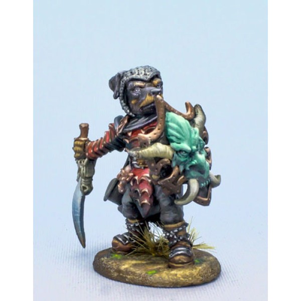 Dark Sword Miniatures - Critter Kingdoms - Rottweiler Warrior w/ Sword & Shield