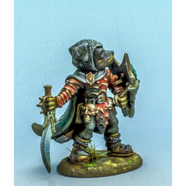 Dark Sword Miniatures - Critter Kingdoms - Rottweiler Warrior w/ Sword & Shield