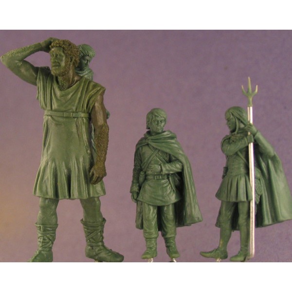 Dark Sword Miniatures - George R. R. Martin Masterworks - Hodor, Bran, Jojen and Meera Combo Pack w/ Bonus Diorama Base