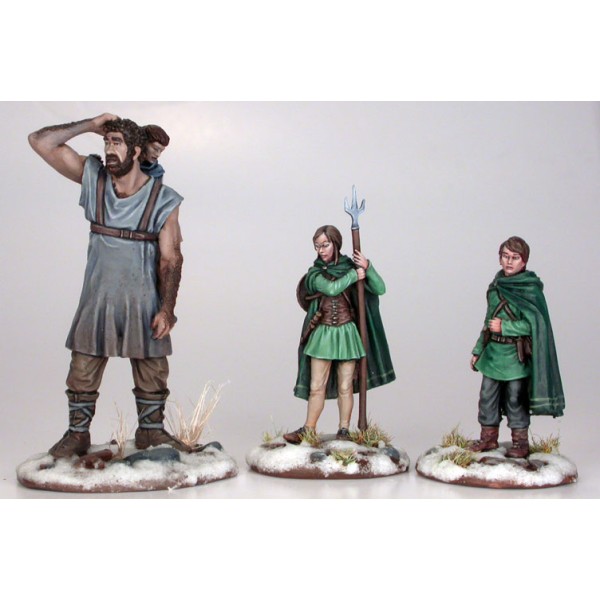 Dark Sword Miniatures - George R. R. Martin Masterworks - Hodor, Bran, Jojen and Meera Combo Pack w/ Bonus Diorama Base