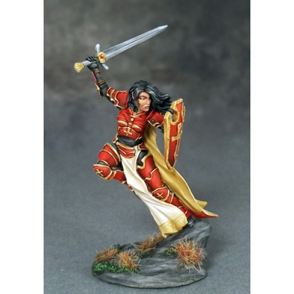 Dark Sword Miniatures - Visions in Fantasy - Female Paladin w/ Morning Star / Sword Options