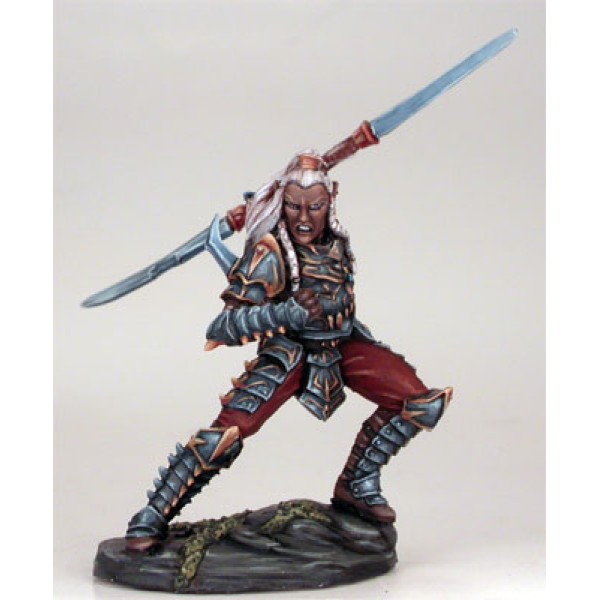 Dark Sword Miniatures - Visions in Fantasy - Male Dark Elf Warrior w/ Double Bladed Sword