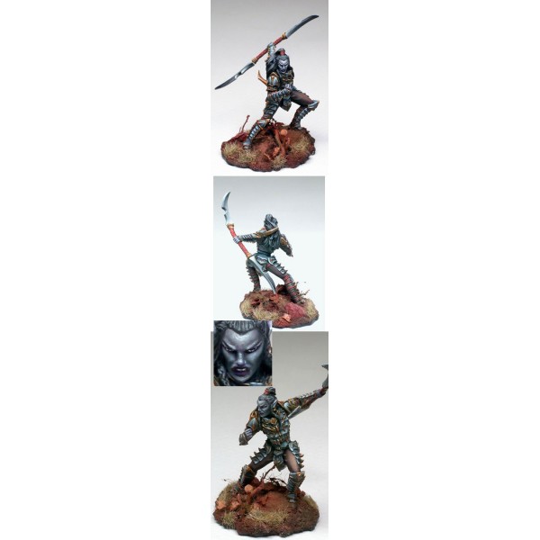 Dark Sword Miniatures - Visions in Fantasy - Male Dark Elf Warrior w/ Double Bladed Sword