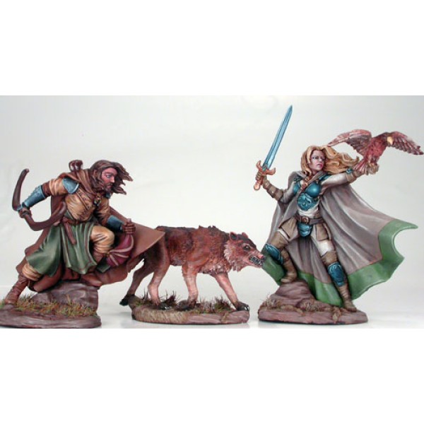 Dark Sword Miniatures - Visions in Fantasy - Female Ranger w/ Falcon & Long Sword