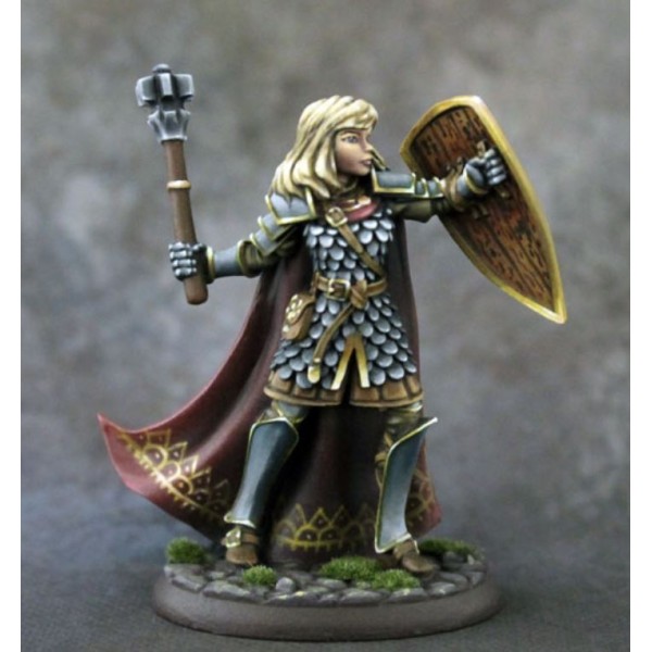 Dark Sword Miniatures - Visions in Fantasy - Female Cleric with Mace and Shield
