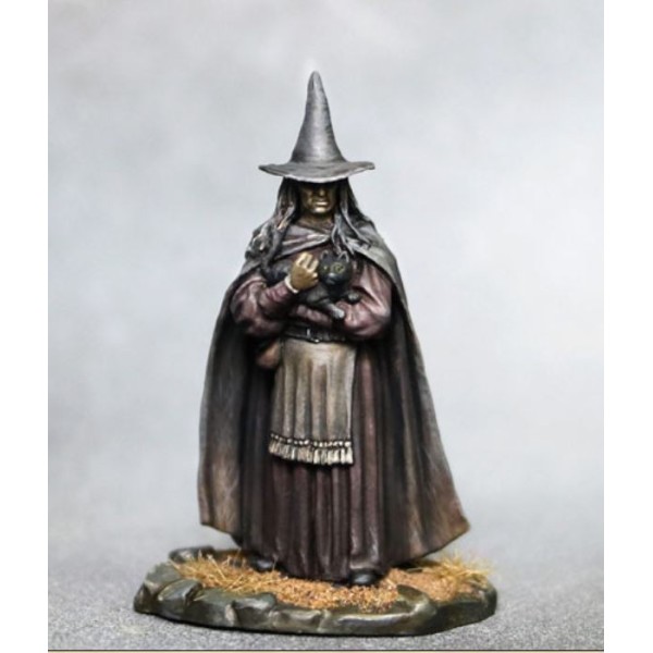 Dark Sword Miniatures - Visions in Fantasy - Female Witch / Old Crone with Cat
