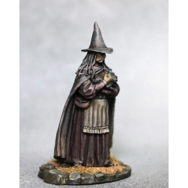 Dark Sword Miniatures - Visions in Fantasy - Female Witch / Old Crone with Cat