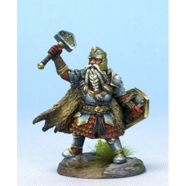 Dark Sword Miniatures - Visions in Fantasy - Male Dwarven Cleric with Warhammer