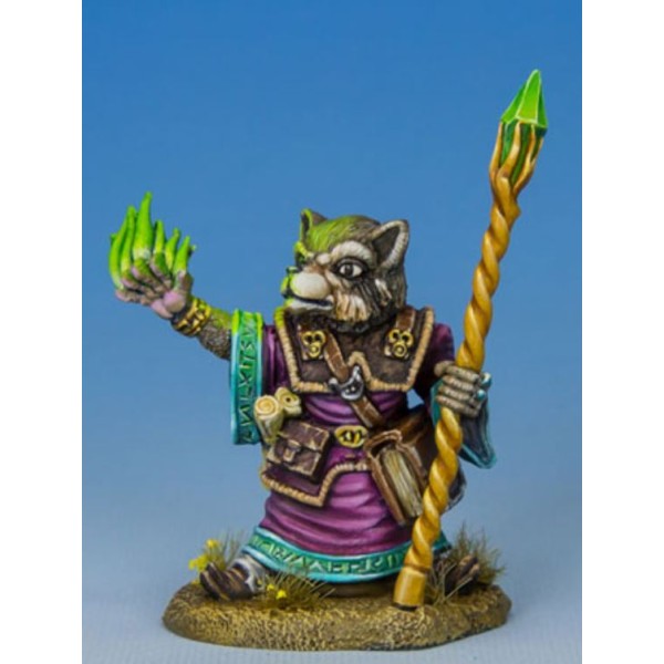 Dark Sword Miniatures - Critter Kingdoms - Raccoon Mage w/ Staff