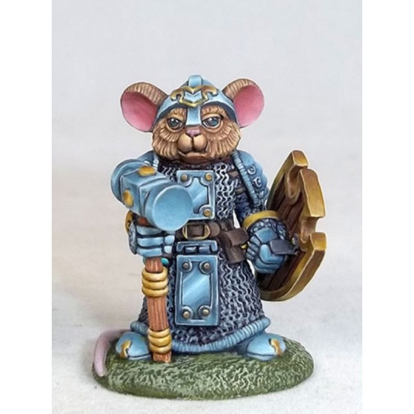 Dark Sword Miniatures - Critter Kingdoms - Mouse Cleric w/ Warhammer & Shield