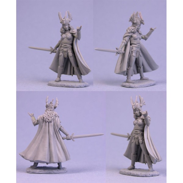 Dark Sword Miniatures - Elmore Masterworks - Cocky Female Knight w/ Sword