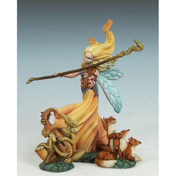 Dark Sword Miniatures - Stephanie Law Masterworks - Page of Wands - Female Fairy w/Critters