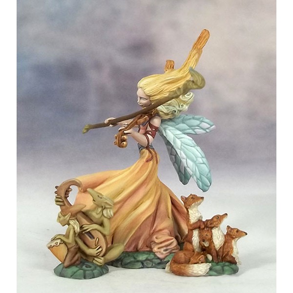 Dark Sword Miniatures - Stephanie Law Masterworks - Page of Wands - Female Fairy w/Critters