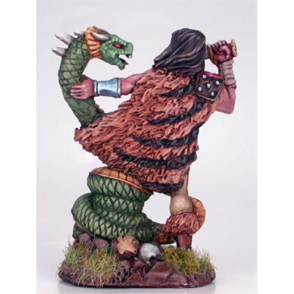 Dark Sword Miniatures - Visions in Fantasy - Male Barbarian Fighting Snake Beast