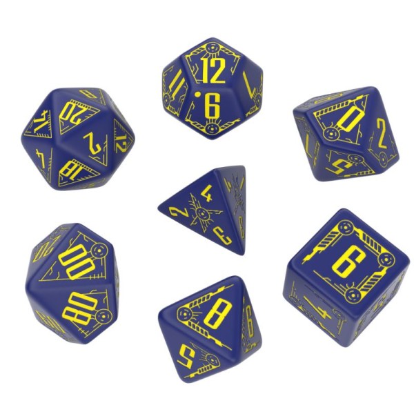 Q-Workshop - Galactic Navy & Yellow Dice Set (7)